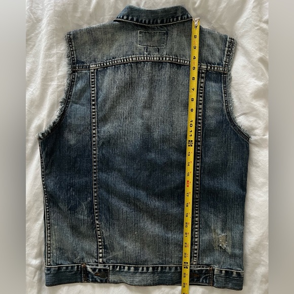 Kill City Distressed Denim Vest Large - Picture 2 of 4